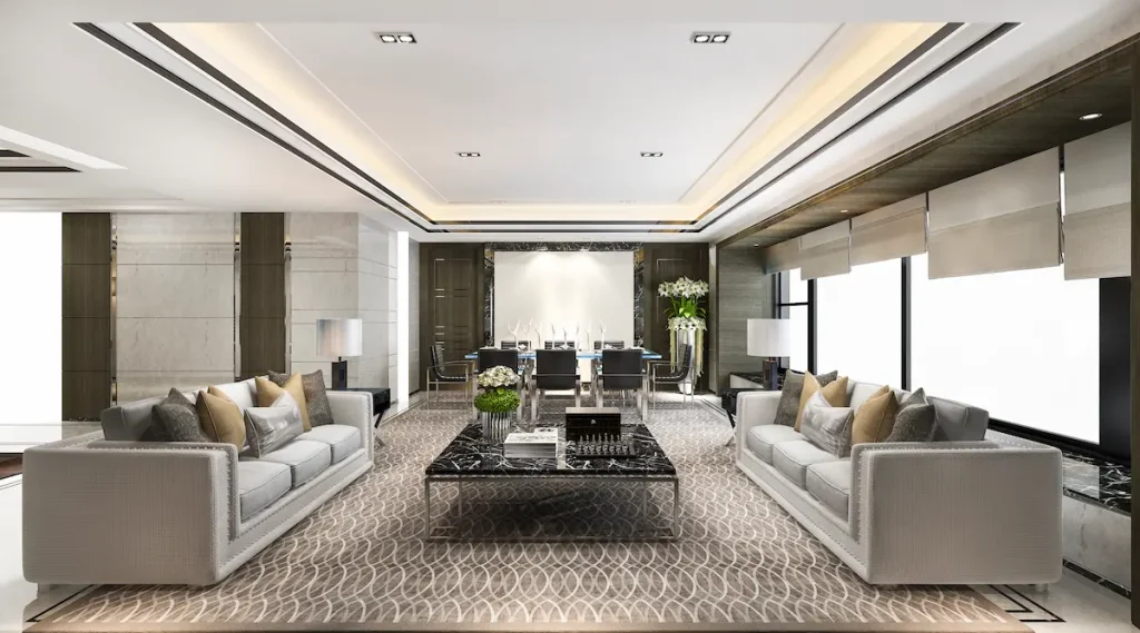 salon rectangular con sofas enfrentados decorar un salón grande rectangular