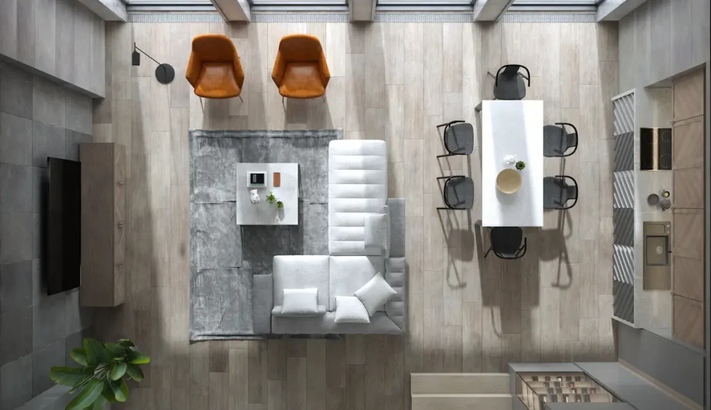 salon rectangular grande con sofa de espaldas al comedor idea para delimitar ambientes en un salón grande rectangular
